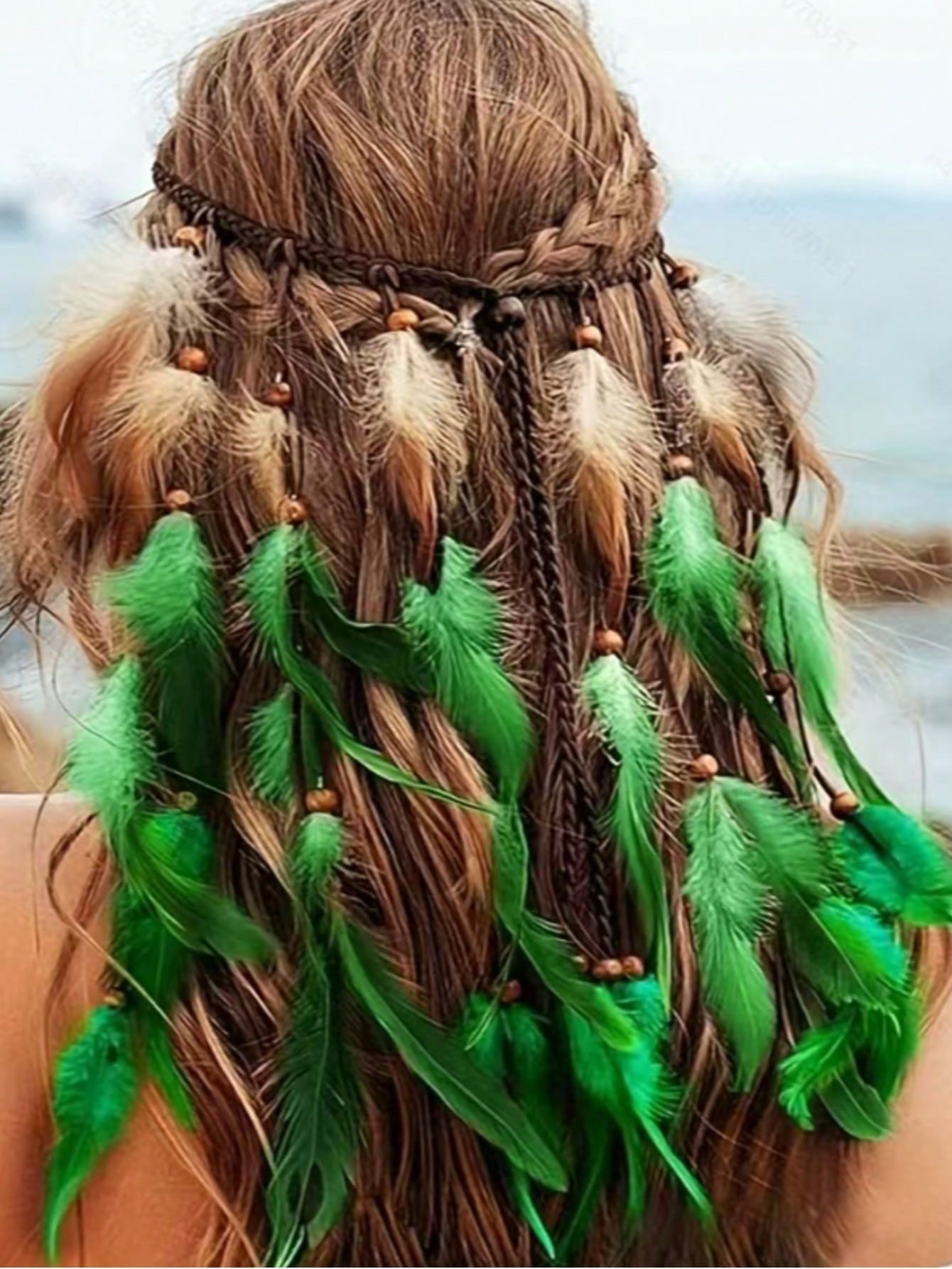 Serre-tête bohème à plumes, accessoire de tête hippie violet, coiffe indienne à plumes, accessoires de cheveux pour femme