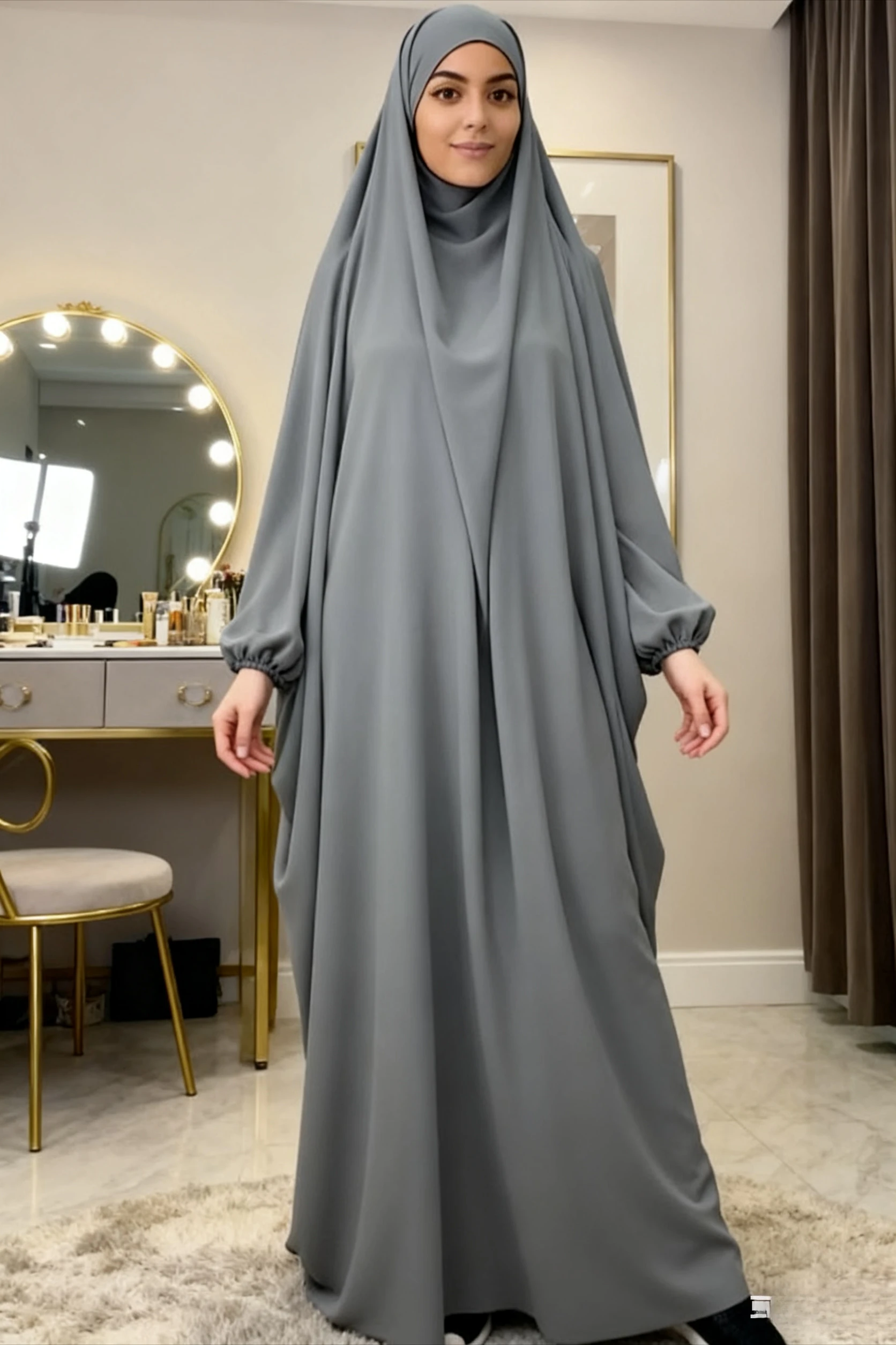 Robe de prière musulmane Wp, em femmes robe Hijab Abaya à capuche longue Khimar Jilbab Burka Eid Abayas robe Eid Niqab Ramadan
