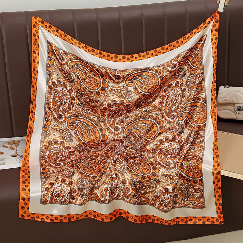 Foulards en soie de haute qualité 90x90cm, mouchoir imprimé à motifs de cajou, foulards carrés, Bandana en soie pour femmes, accessoires de sac
