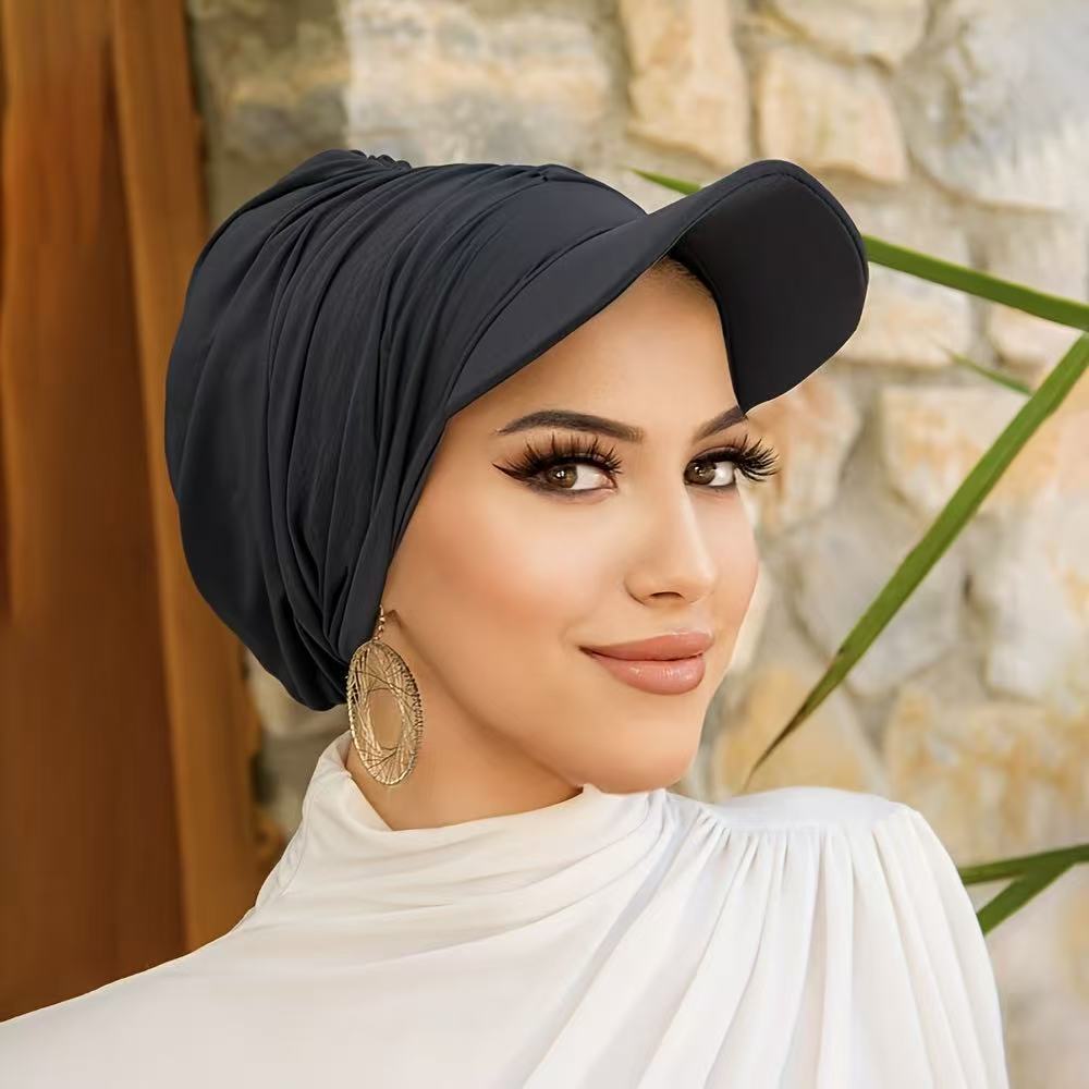 2025 mode femmes visière Bandana bandeau bord casquette pré-attaché crème solaire Turban casquettes de Baseball foulard Hijab femme chapeau d'extérieur