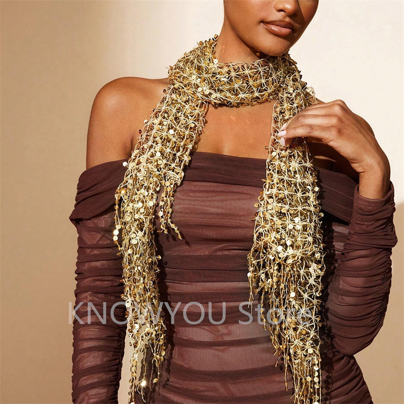 Vintage doré scintillant frange écharpe fête châle femmes luxe foulard paillettes déco enveloppes frangé mariée demoiselle d'honneur mariage Cape