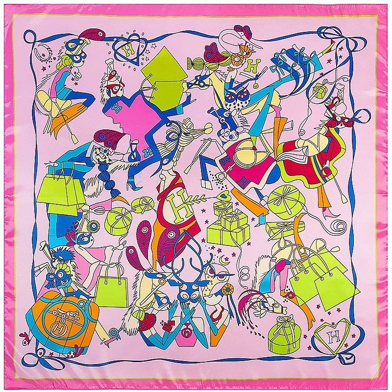 Élégant 90*90 cm printemps coloré imprimé petite écharpe carrée Foulard Hijabs pour les femmes