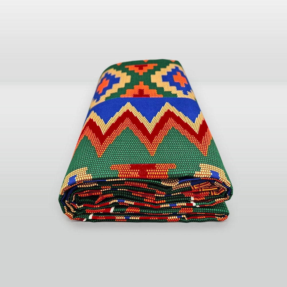 Tissu africain en pagne java wax Ghana kente, tissu imprimé 100% polyester, pour la confection de vêtements, de bandeaux et de décorations.