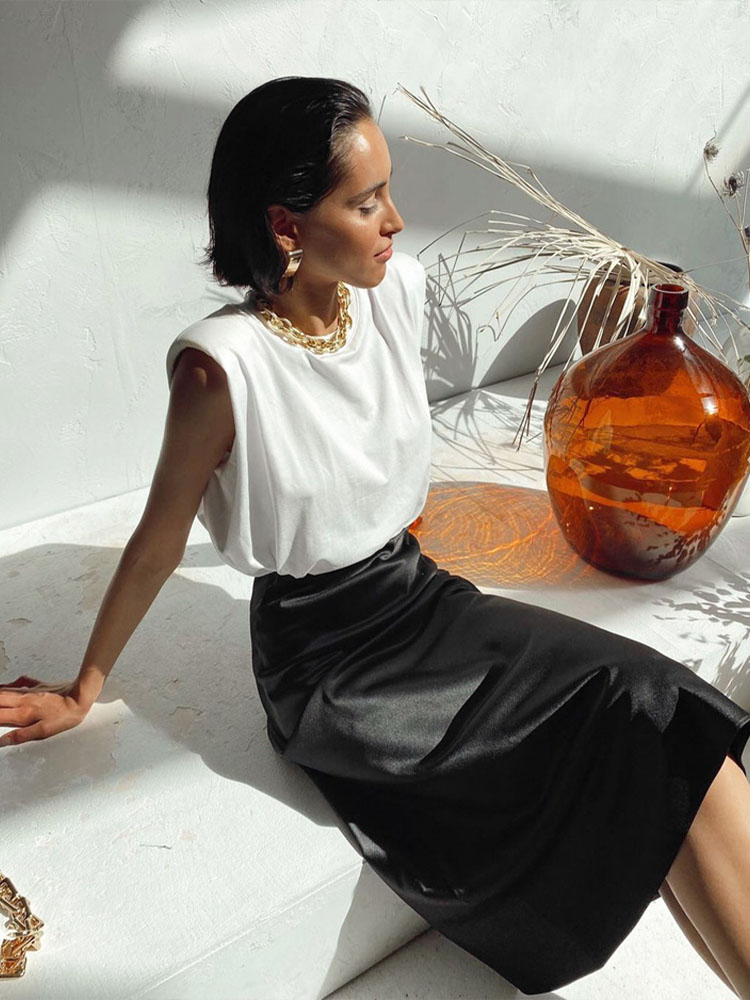Jupe longue en Satin de soie pour femmes, couleur unie, violet, taille haute, élégante, pour le bureau, nouvelle collection printemps 2024