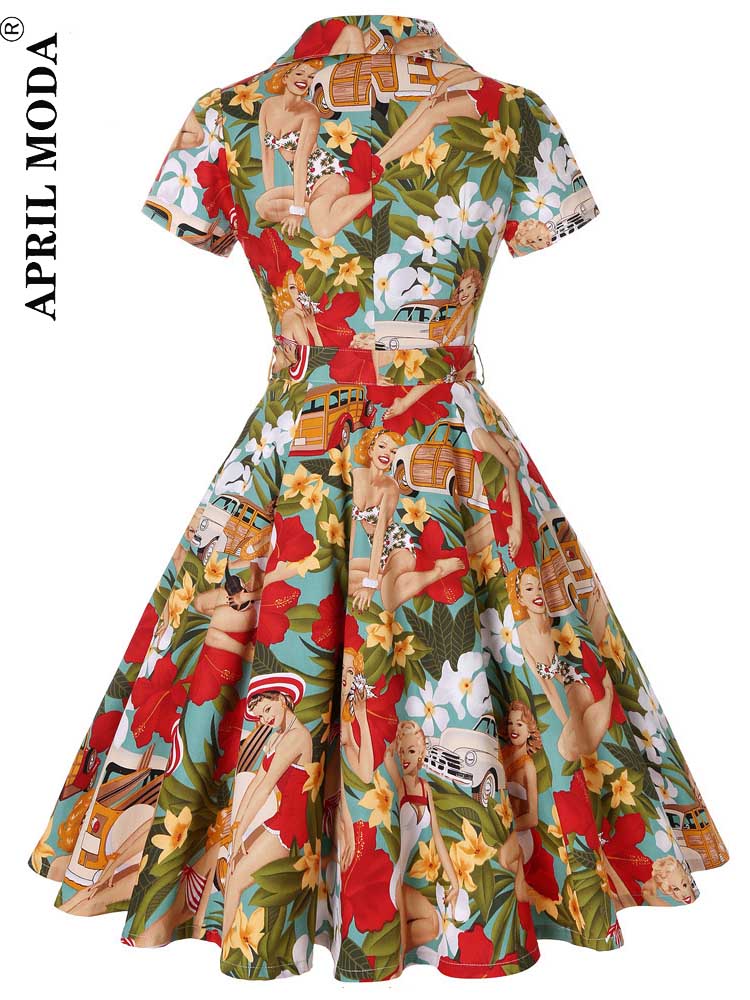Robe de cocktail Pinup Rockabilly 2026, robe midi en coton, tunique, Jurken, décontractée, vintage, années 60, années 1950, grande jupe évasée, robe d'été pour fête