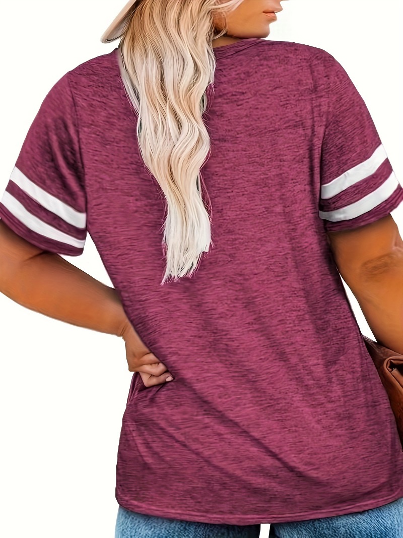 T-shirt manches courtes col en v pour femmes, grande taille 1XL-8XL, décontracté, couleur unie, ample, sport, plein air, vêtements pour femmes