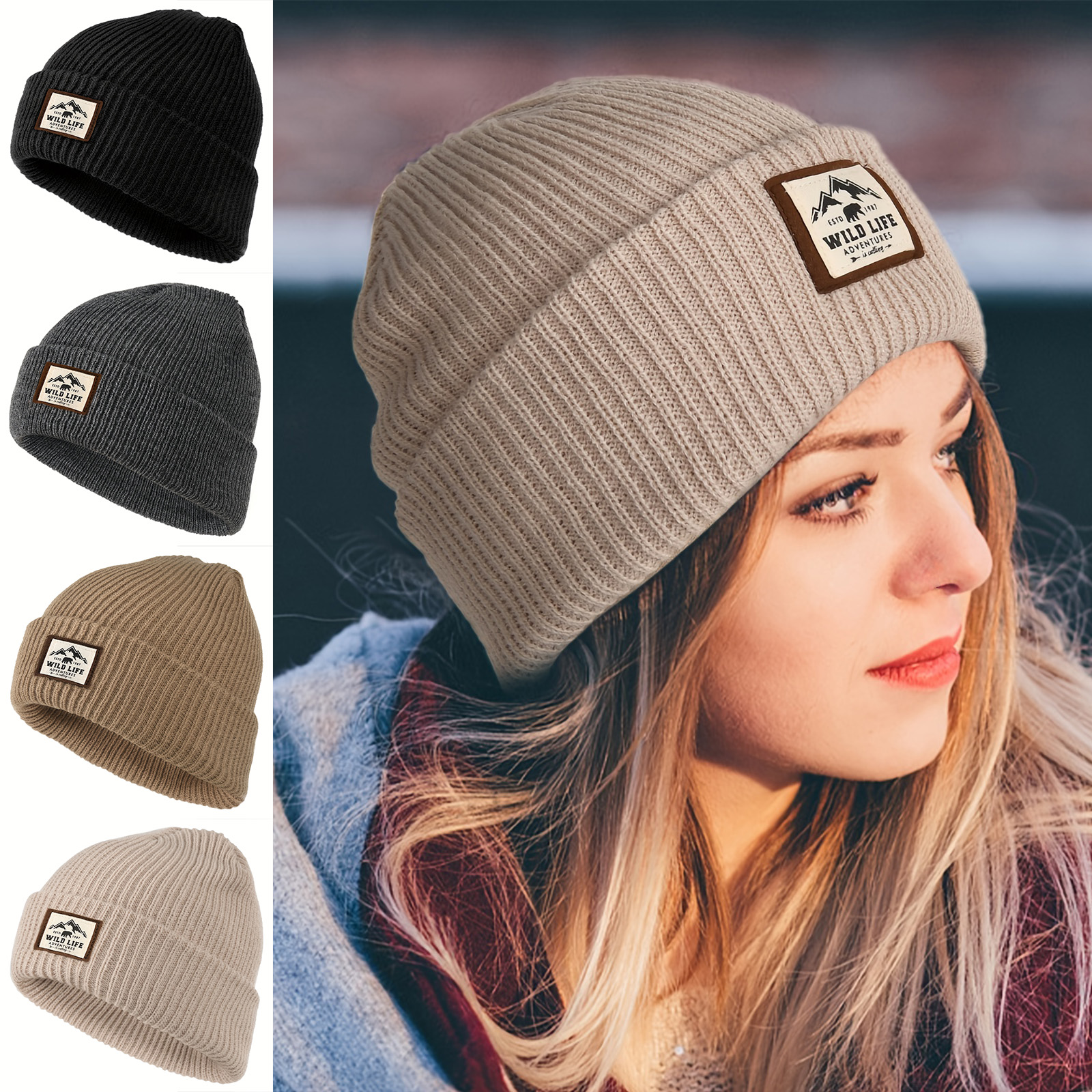 Chapeau chaud d'hiver tricoté avec protection pour les oreilles, casquette de sport en polaire pour l'extérieur, coupe-vent, pour le camping et la randonnée, bonnet pratique pour hommes et femmes