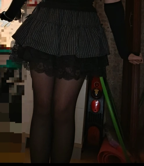 Punk Y2k jupes femmes vêtements Goth Sexy Ropa esthétique rayure taille haute dentelle nœud MIni jupes Grunge Emo fille 2000s jupe courte