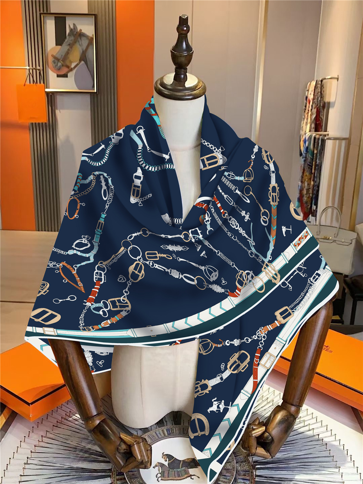 Grand châle de luxe en cachemire doux pour l'hiver, hijab, bandana, pashmina, bord roulé à la main, garde au chaud