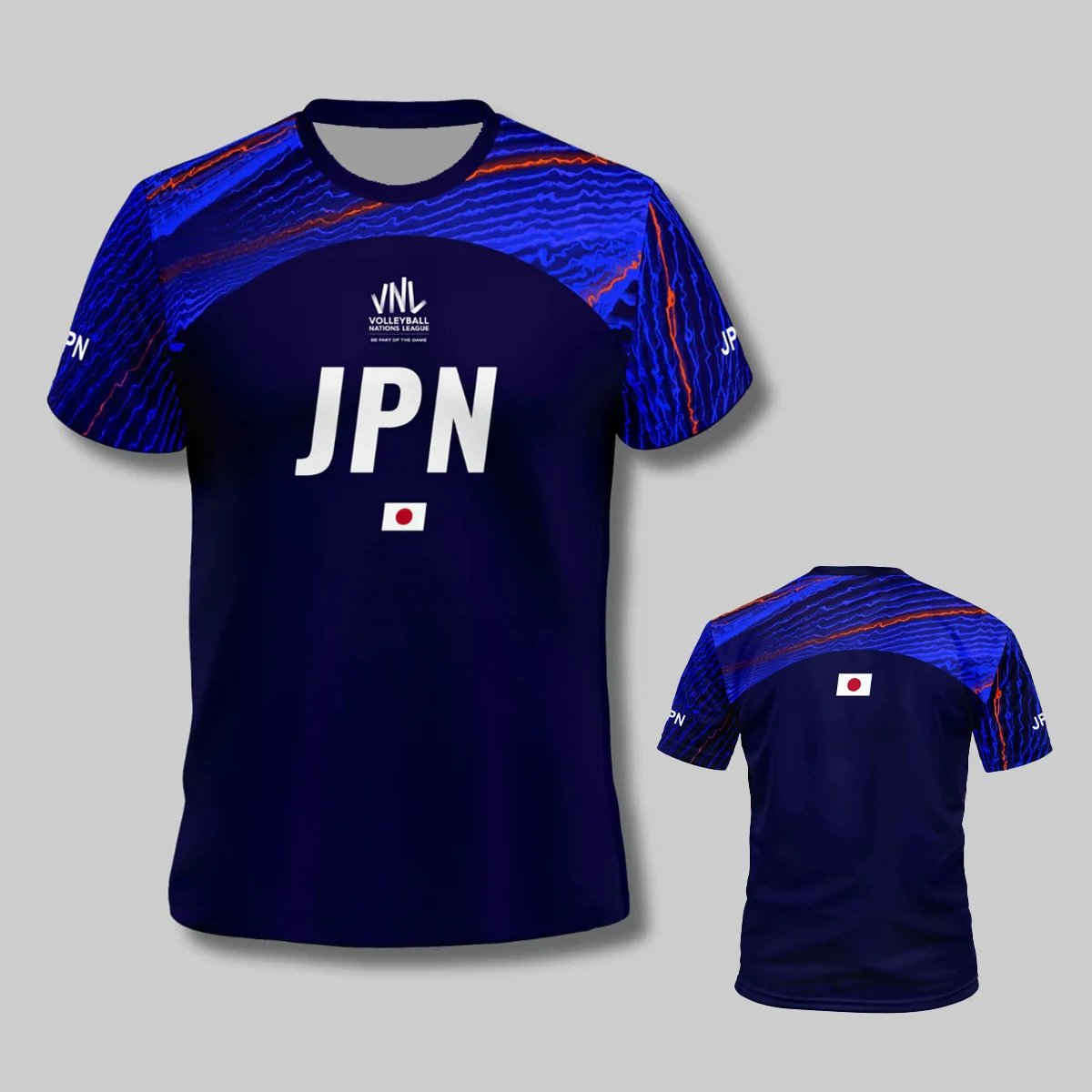 Nouveau maillot de sport de volleyball VNL bleu du Japon 2026 pour hommes et femmes, vêtement Moto 3D tendance, confortable et respirant.