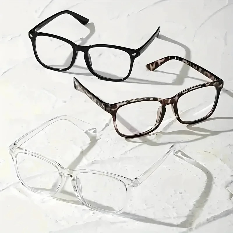 1/2/3 paires de lunettes simples et élégantes pour femmes - Verres transparents - Utilisation quotidienne, assorties aux vêtements