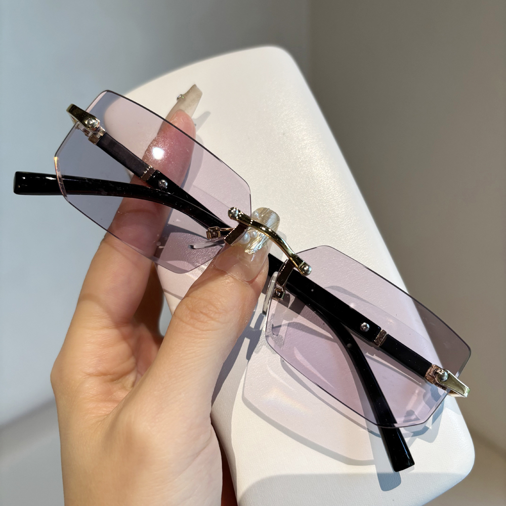 Lunettes de soleil sans monture couleur océan pour hommes et femmes, décontractées, ultra légères, de haute qualité