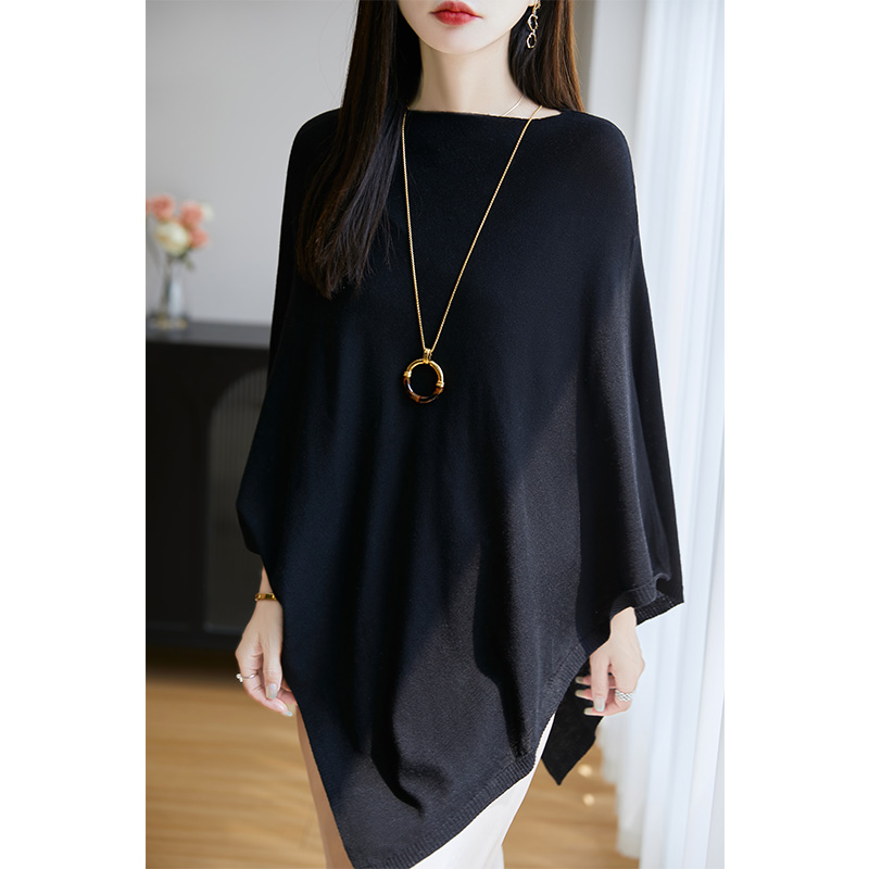 Nouveau 100% laine mérinos châle femmes col rond tricoté pull en cachemire automne hiver tricots respectueux de la peau vêtements à la mode