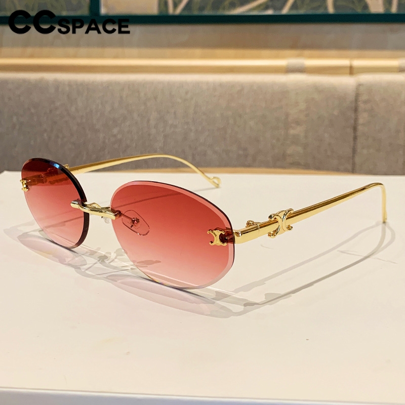 Lunettes de soleil ovales élégantes pour hommes et femmes, monture métallique, rondes, marques de luxe originales