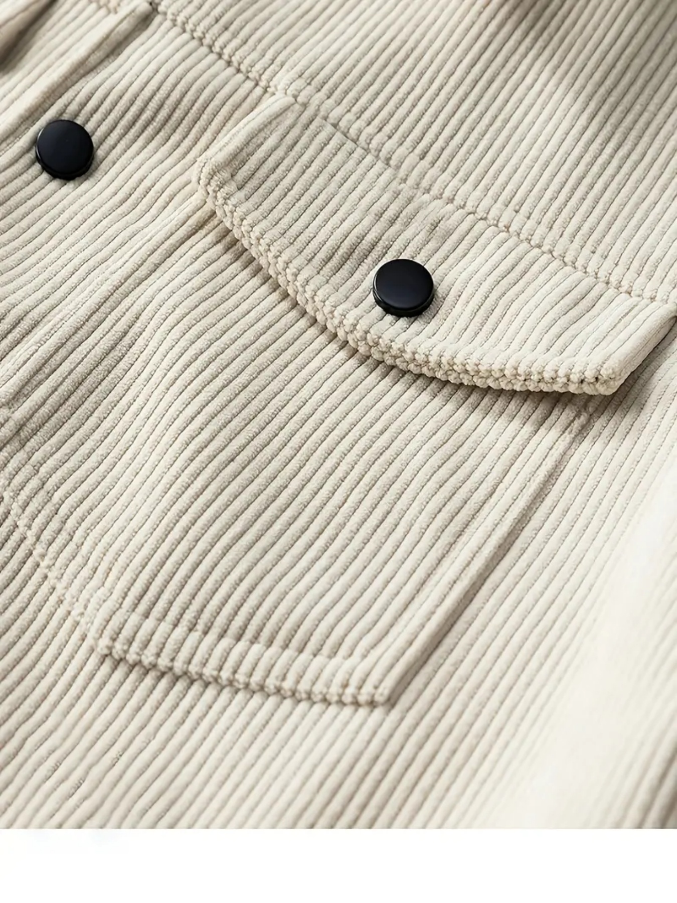 Veste en velours côtelé pour hommes, mode décontractée, couleur unie, haut polyvalent, vêtements d'extérieur pour toutes les occasions