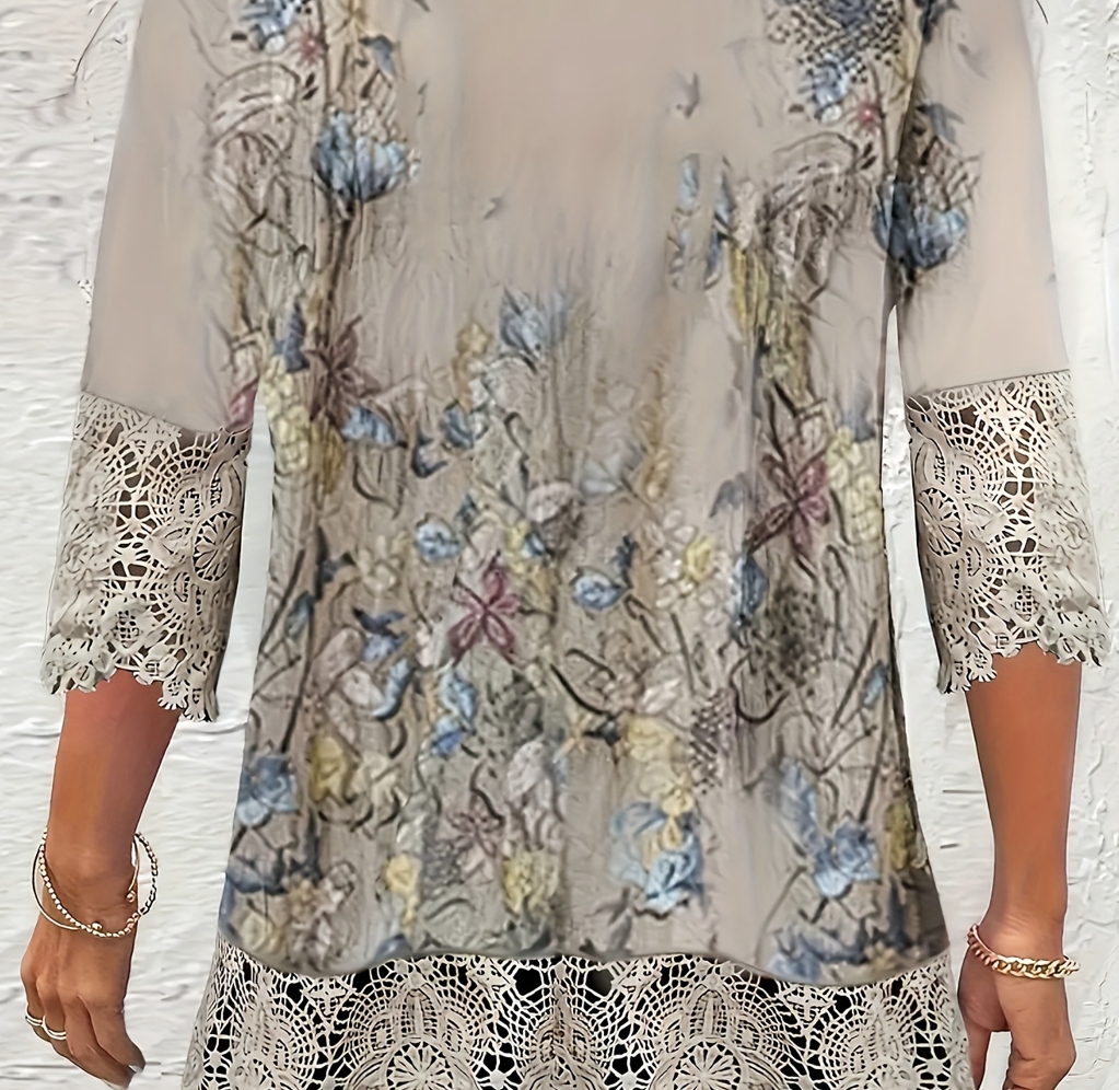 Chemise élégante imprimée pour femme, haut décontracté, vacances, week-end, mode adt, grande taille