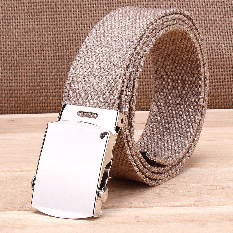Ceinture Tendance Homme en Toile Tressée avec Boucle Lisse en Alliage – Ceinture Décontractée Simple et Sportive pour Hommes et Femmes, Style Cowboy