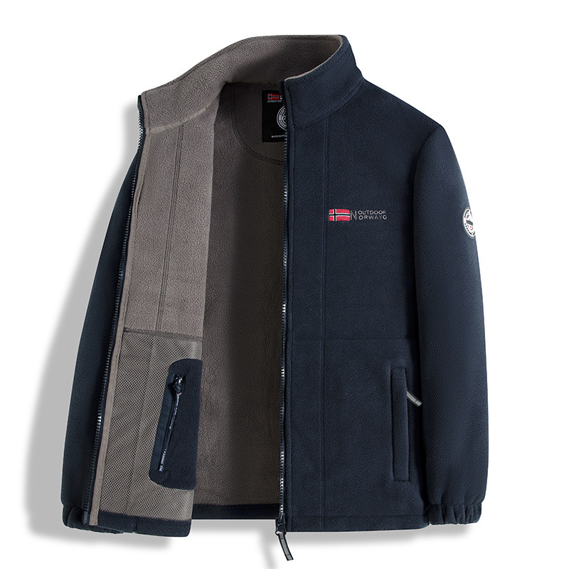 Nouvelle veste d'extérieur décontractée pour homme, en polaire épaisse, chaude, coupe-vent, anti-tempête, manteau tendance pour homme