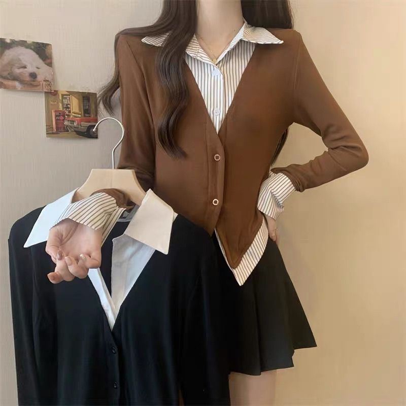 Chemises et chemisiers rayés pour femmes, vêtements de base, modernes, longs, pour jeunes, mignons et élégants, esthétique, grande taille, nouvelle collection 2025