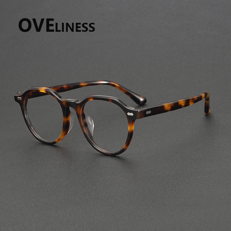 Monture de lunettes rondes rétro faites à la main japonaises pour hommes et femmes, monture de lunettes en acétate vintage, lunettes complètes, 2025