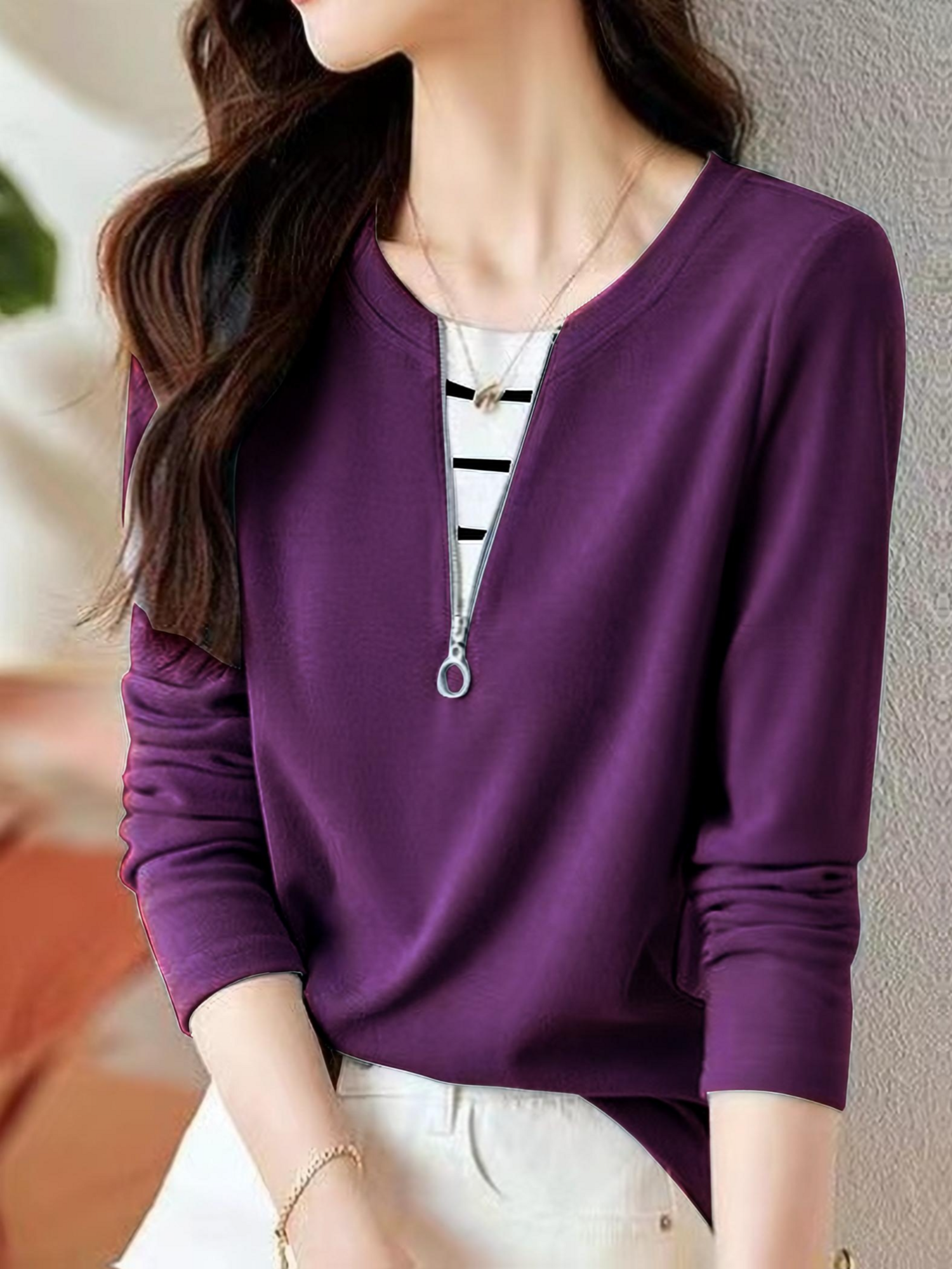 T-shirt à capuche élégant pour femme – Manches longues, semi-transparent, mélange polyester et élasthanne, lavable en machine – Parfait pour le printemps/automne