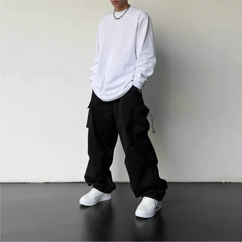 Pantalon cargo décontracté pour homme, streetwear classique, pantalon droit à jambes larges, vêtements de travail Wstring de proximité, mode