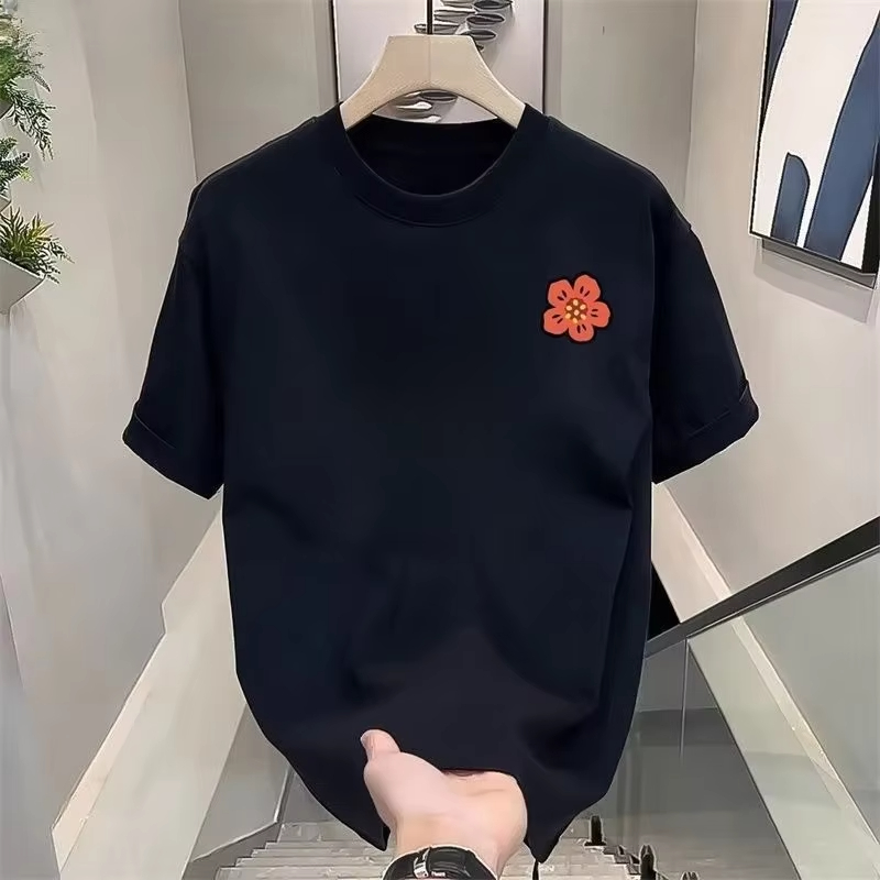 T-shirt Unisexe en Coton à Manches Courtes Motif Fleur Cartoon 2026 – Marque de Luxe Streetwear – Hauts T-shirt Homme