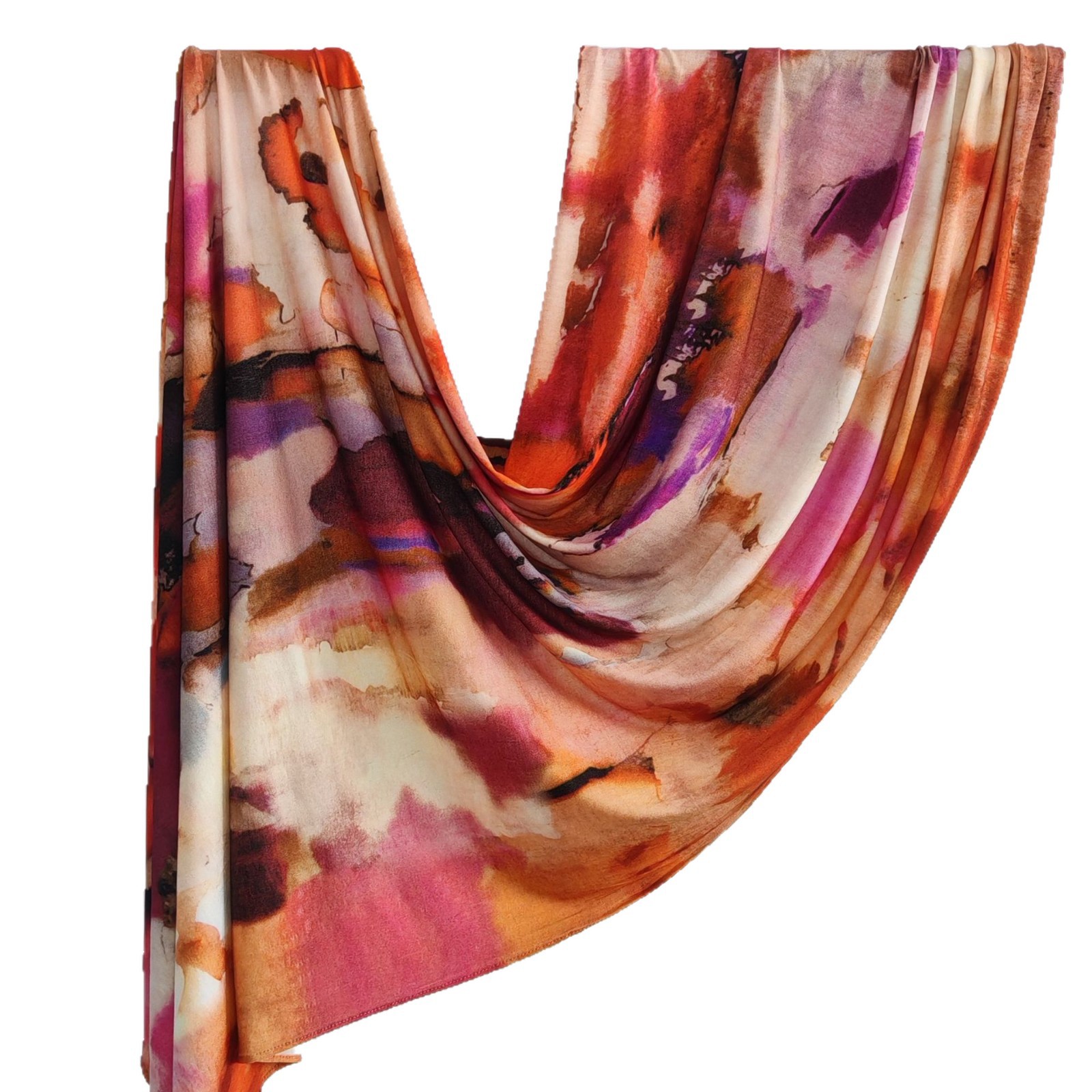 Châle imprimé Jersey, impression sur un côté, respirant, doux, foulard musulman pour femmes, hijab
