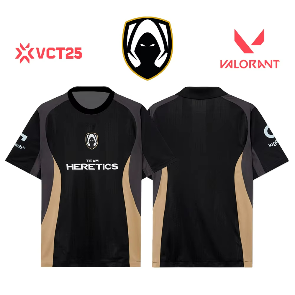 Maillot d'Équipe Team Heretics Valorant Esports 2026 VCT – Uniformes d'Entraînement du Club pour Hommes et Femmes – T-Shirts Personnalisés Benjyfishy – Hauts de Sport