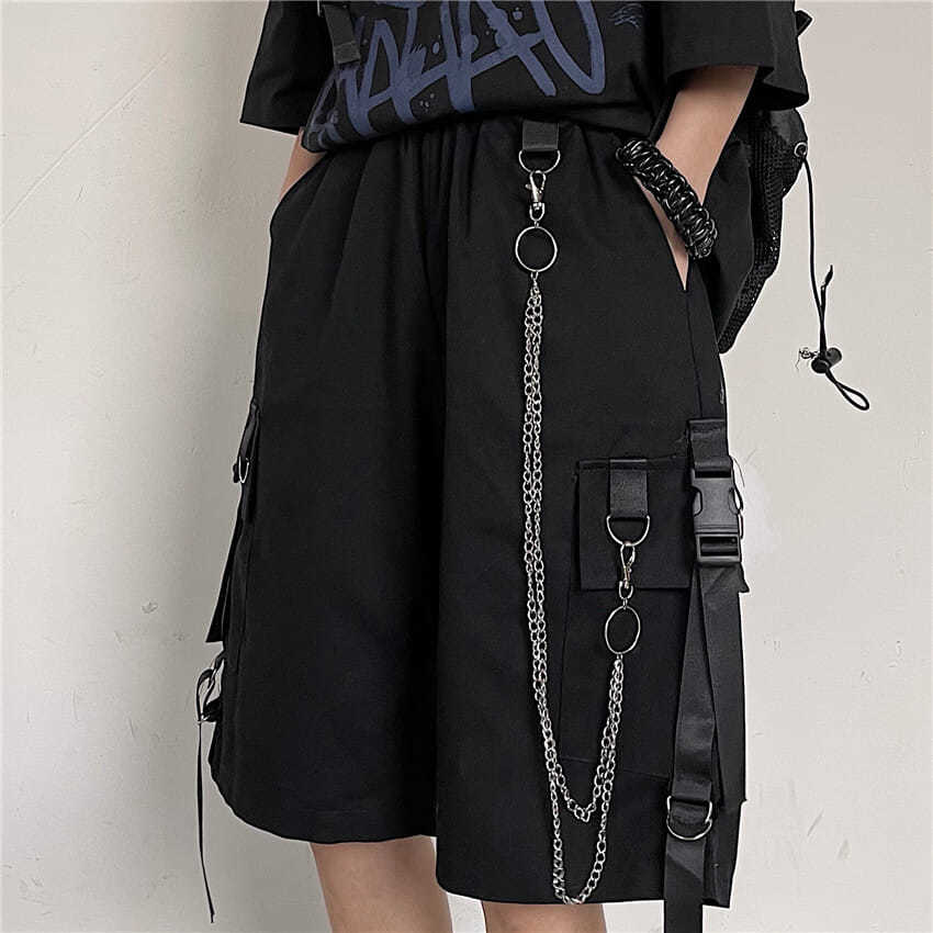 Short cargo décontracté coréen pour hommes, pantalon de sport adt, pantalon à jambe large, jogging à cinq points, streetwear d'été