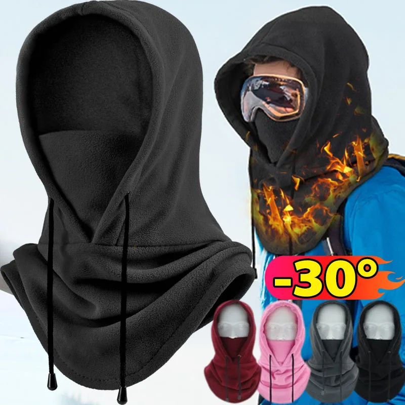 Cagoule thermique en polaire pour l'hiver, écharpe de Ski, masque facial, chauffe-cou, Snood, chapeau coupe-vent, temps froid, équitation, Sports de plein air