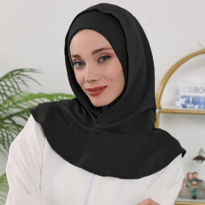 Bonnet Hijab Instant Double Couche pour Femmes Musulmanes, Bonnet Intérieur Ramadan, Turban Élastique, Bandana, Capuche et Bandeau Assorti
