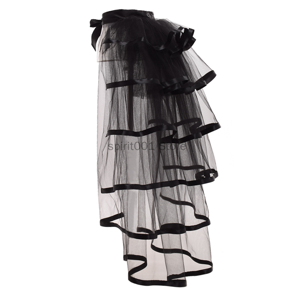 Femmes Punk gonflé à volants Tutu fête agitation jupes Sexy Steampunk Cocktail fête cravate surjupe gothique Tulle jupe pour femme