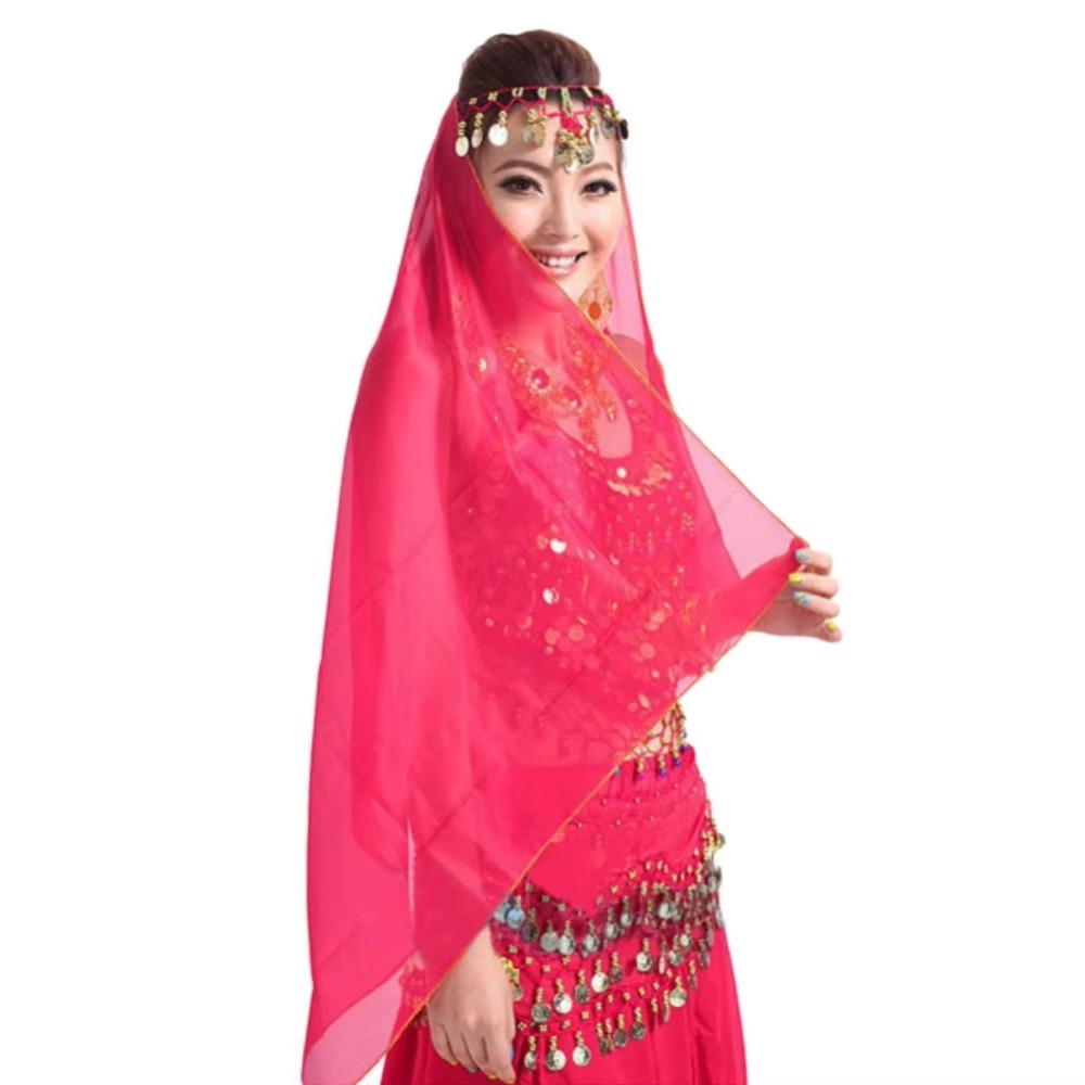 Écharpe de danse du ventre en mousseline de soie de 150 cm, couleur unie, bandeau de danse indienne, coiffe pour femme, costumes de spectacle