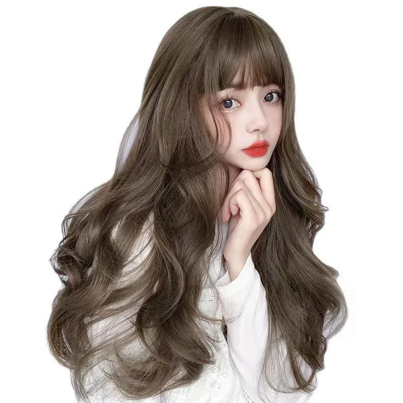 Perruque longue brune pour femme, en cheveux synthétiques résistants à la chaleur, pour usage quotidien, festivals, fêtes et spectacles sur scène