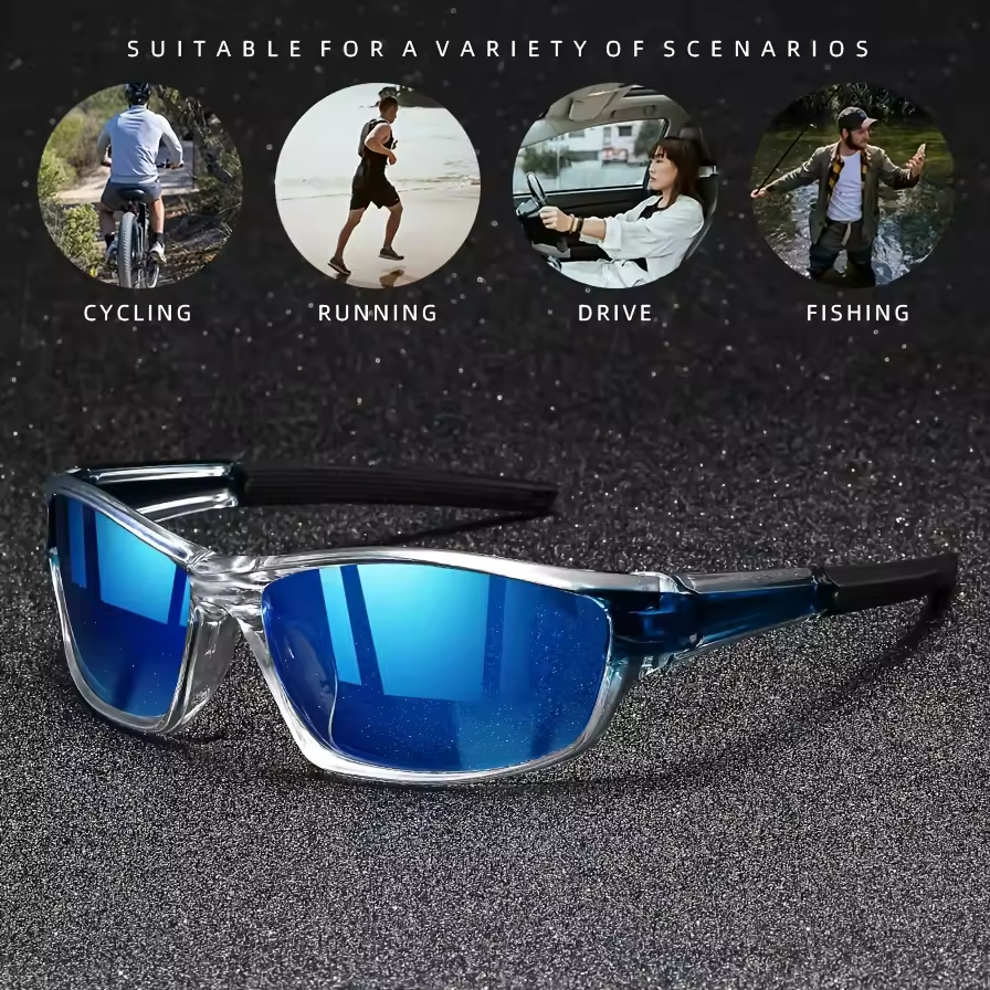 2 paires de lunettes de soleil de sport pour hommes, légères, Vision nocturne, nuances masculines, cyclisme, conduite, pêche, miroir de mode