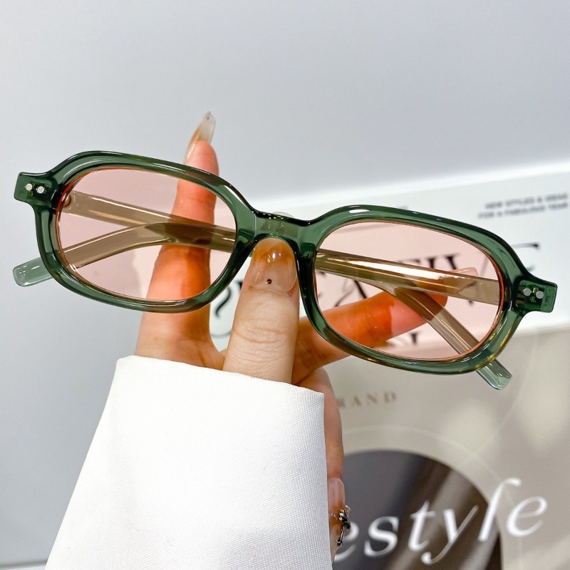 Lunettes de soleil rétro à monture ovale pour hommes et femmes, teinte de couleur fraîche, lunettes colorées unisexes