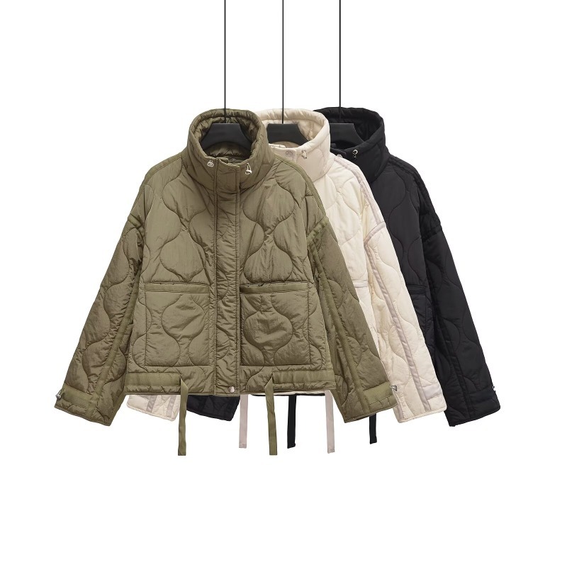Manteau rembourré américain rétro col haut Parkas chaud femme manteaux d'hiver Parkas d'hiver pour les femmes élégant luxe femmes manteau