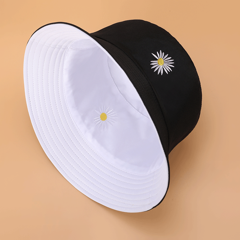 QBHAT – chapeau seau Double face avec lettres brodées, chapeau de Protection solaire pour femmes et hommes, casquette de pêche pliable d'été, Gorras décontracté