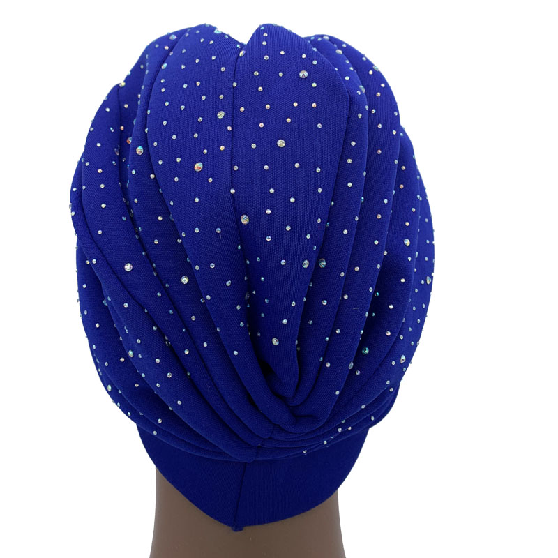 Nouveau Turban Africain Scintillant pour Femme, Coiffe de Fête, Foulard Musulman, Bonnet, Chapeau 2023 avec Bouquet de Strass