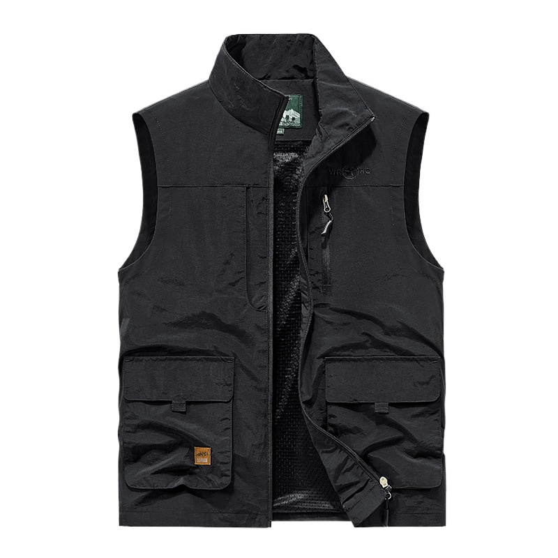 Gilets fins en maille pour hommes, vestes d'escalade sans manches, multi-poches, photographie de pêche, gilets respirants 6