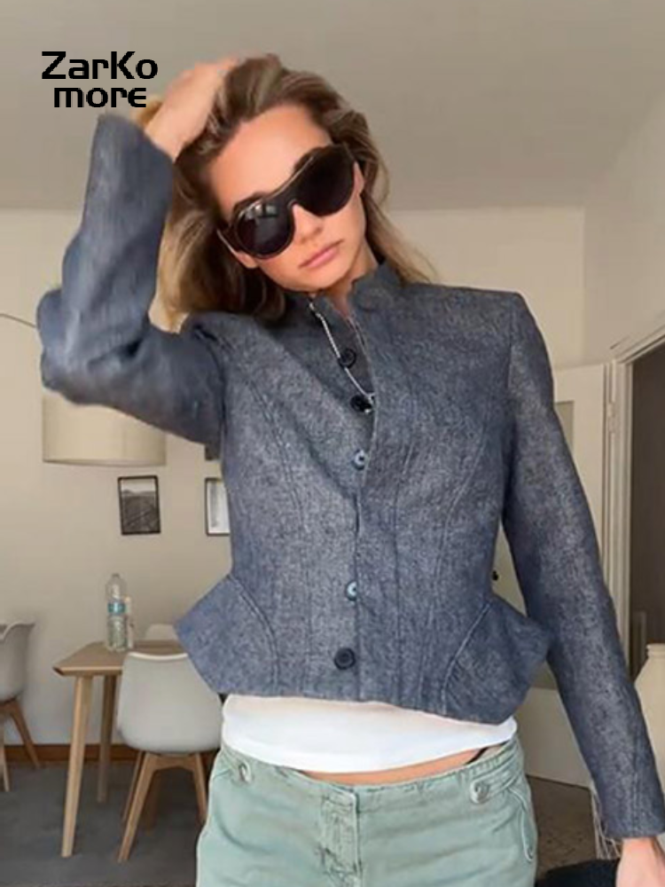 Manteau cintré à la taille pour femme, col montant, simple boutonnage, manches longues, veste de printemps-automne 2026, nouvelle collection pour femme, idéal pour les trajets quotidiens.
