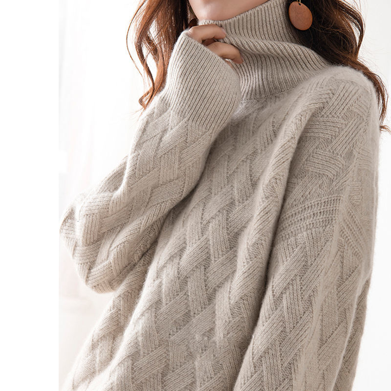 2024 nouvelles femmes pull ample hiver décontracté Chic cachemire surdimensionné épais pull pulls pull femme à manches longues S-3XL