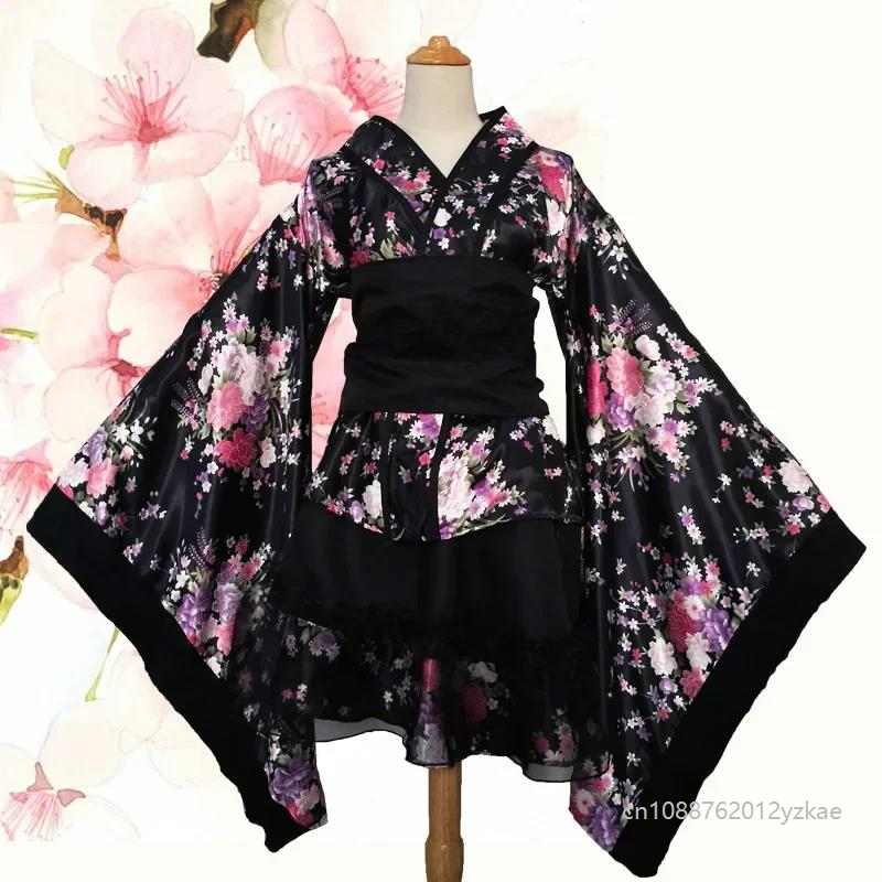 Robe Kimono Sexy Style Japonais pour Filles, Robe de Demoiselle Lolita pour Femmes, Yukata de Soirée, Costumes de Danse Anime Japonais, Tenues pour Femmes