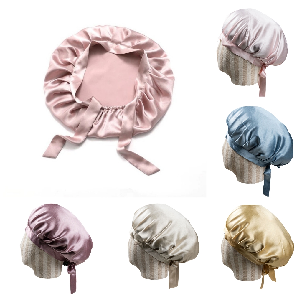Bonnets en soie Pure pour femmes, Bonnet de couchage de styliste, 19 mamans, en soie de mûrier, Turban, chapeaux de luxe, en soie naturelle, casquette de nuit