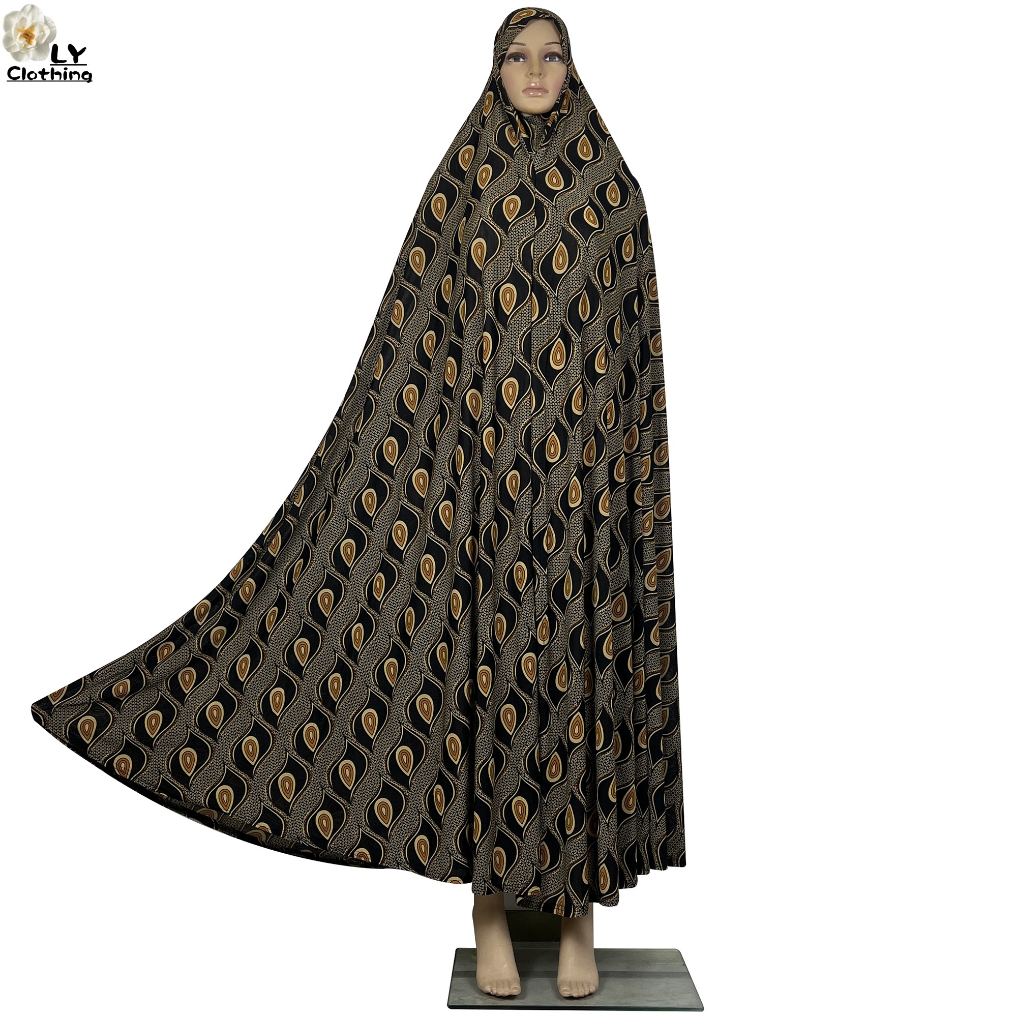 Abaya à capuche pour femmes musulmanes, vêtement de prière, ample, décontracté, imprimé Floral, dubaï, Robe saoudienne, vêtements islamiques, 2024