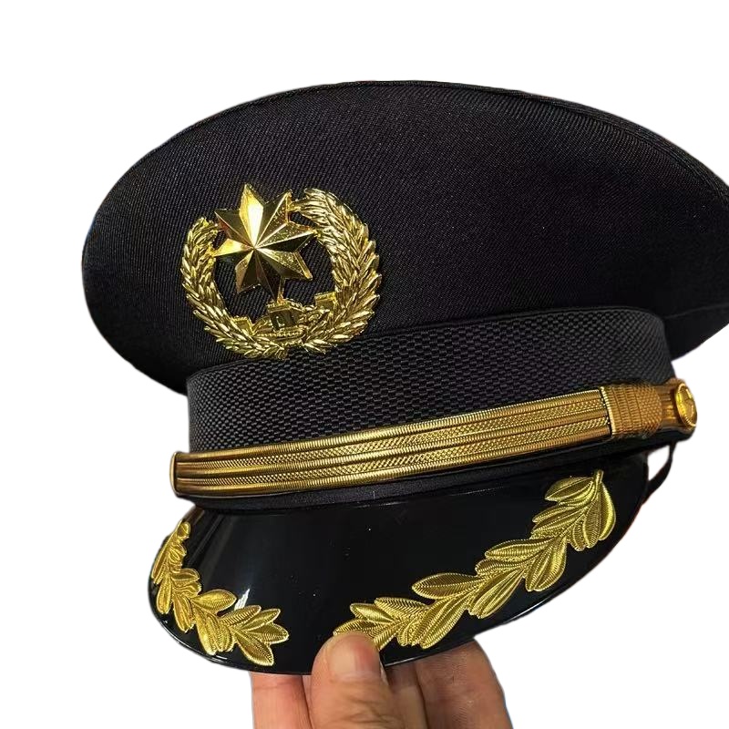 Chapeau militaire grande taille 61 cm pour homme, casquette d'officier allemand à large bord, chapeau de soleil pour fête d'Halloween, uniforme de police, chapeau militaire pour femme