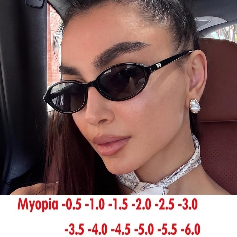 Monture ovale de petite taille pour femme, monture de lunettes rétro sur mesure pour myopie, 0~-6.0