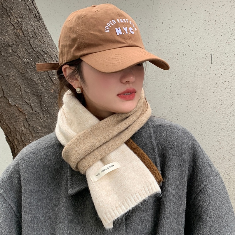 Écharpe tricotée monochromatique pour femme, foulard Skinny Bufanda, foulard de la présidence, fil de laine élastique, cachemire chaud, optique, mode hivernale