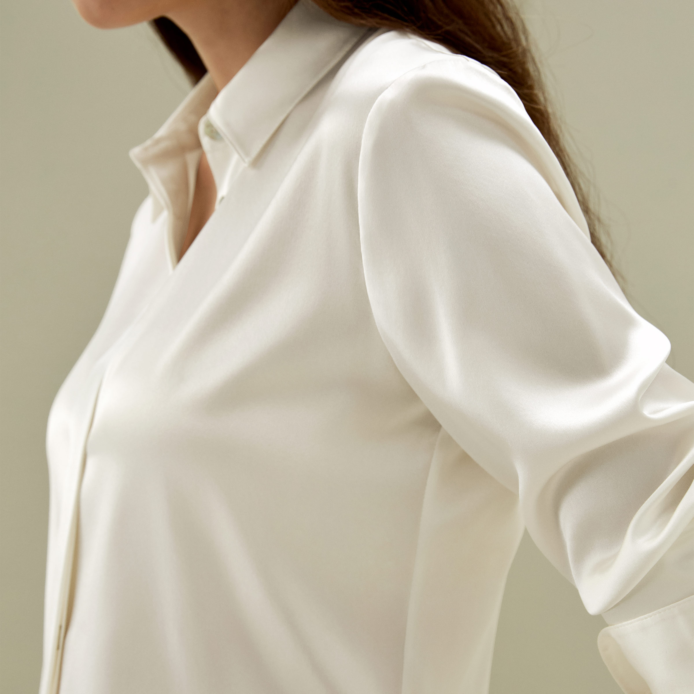 LILYSILK Chemise élégante en soie avec silhouette pour femme, chemisier classique boutonné avec coupe ajustée et manches longues pour un usage quotidien